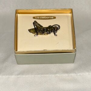 Liz Claiborne Gold and Black Insect Pin